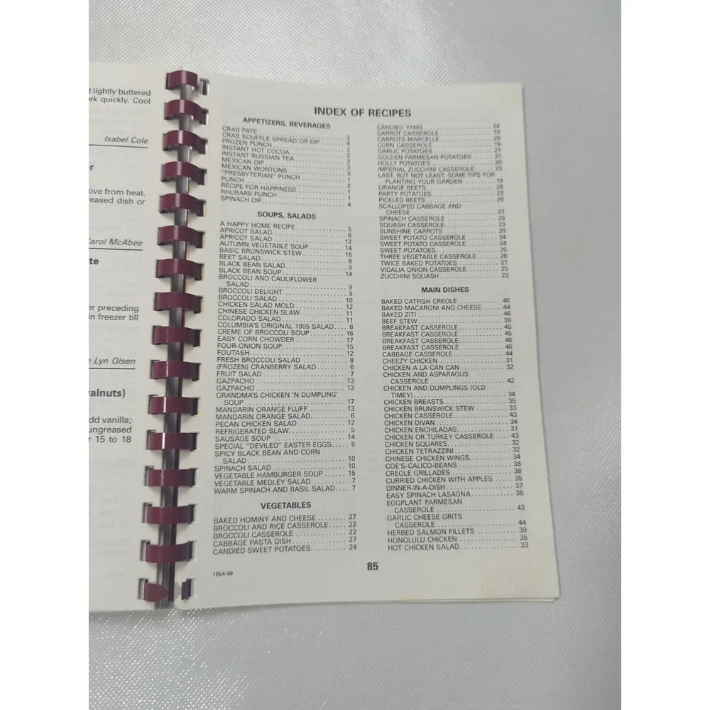 First Presbyterian Church‎ Weaverville, North Carolina Spiral Cookbook 1998 2nd